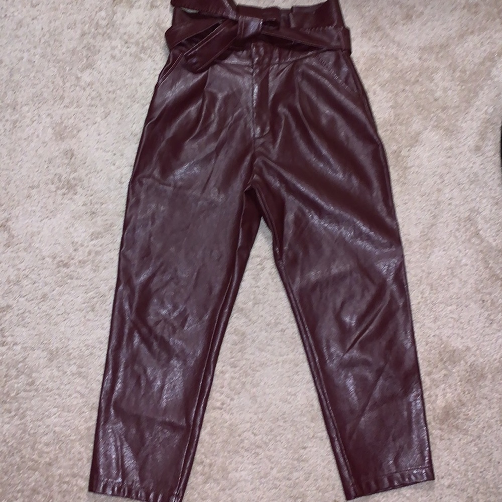 Venti6‎ Vegan Leather Pants w/Paperbag Waist